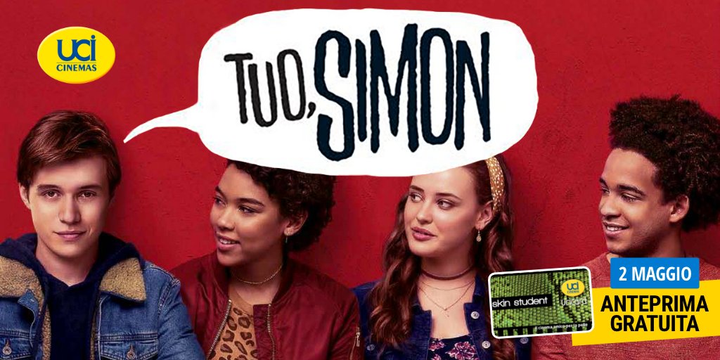 ucicard's tweet photo. Il 02/05 #TuoSimon è in #AnteprimaGratuita in alcuni #UCICinemas solo per i possessori di SKIN Student! Aggiudicati i biglietti! https://t.co/orjXkDTKug https://t.co/ukaZqn7zIO