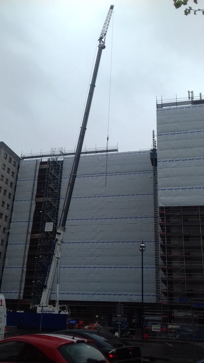 Cladding removal at Oldway House, Swansea <a href="/WRWConstruction/">Yessenia</a> #demolition