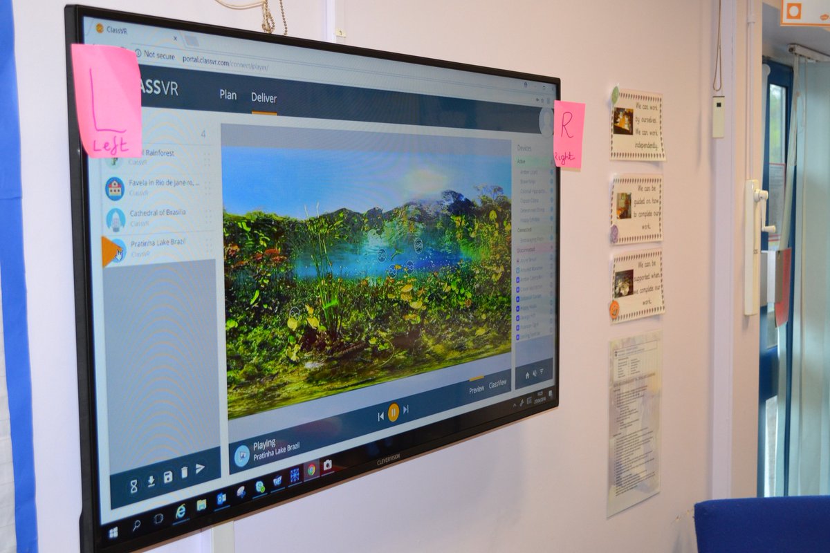 WindmillGeek's tweet photo. What a great day! Using Virtual reality in Brasil with @Class3Windmill &amp; @Class4Windmill using @ClassVR. From a rainforest to the capital city in a few minutes. Staff &amp; pupils loved it.@windmillprimary https://t.co/HegSYolMsO