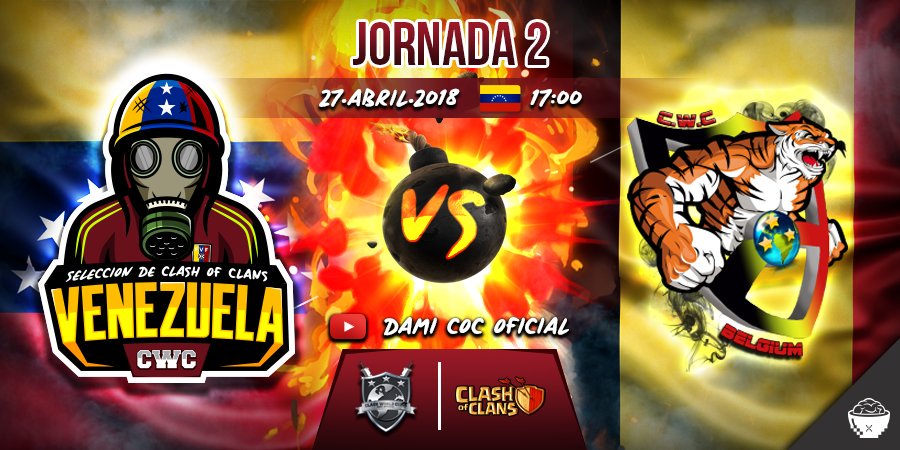 A pocas horas de nuestro encuentro con <a href="/cwcbelgium/">CWC BELGIUM</a> en <a href="/ClashWorldCup/">Clash World Cup</a> transmisión de la war por @Dami_coc no se la pierdan!  ARRIBA LA VINOTINTO DEL COC 🙌🙌🙌