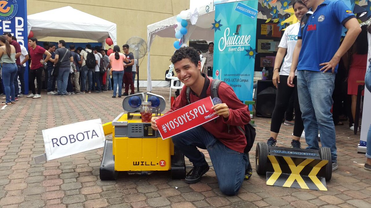 CLUB_ROBOTA's tweet photo. #TimeFest
Estamos exponiendo nuestros diversos robots listos para competir en la Inducción de novatos 2018
#Inducción2018 #espol #yosoyespol @espol @cparedesverduga https://t.co/BdgOS6vQ6c