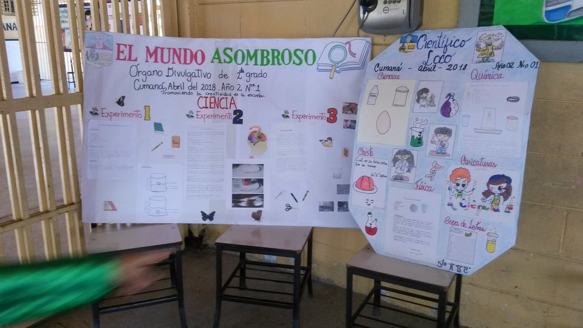 CraAlberto's tweet photo. Exhibición de periódicos sobre los experimentos realizados. Gracias a los niños y docentes por su participación @MPPEDUCACION @LB_LemusPerez @UE_Sanabria @CbitCumana @Geamarabilis @prensazees @sucresuperv @elirm18 https://t.co/J8zpWJLd1w