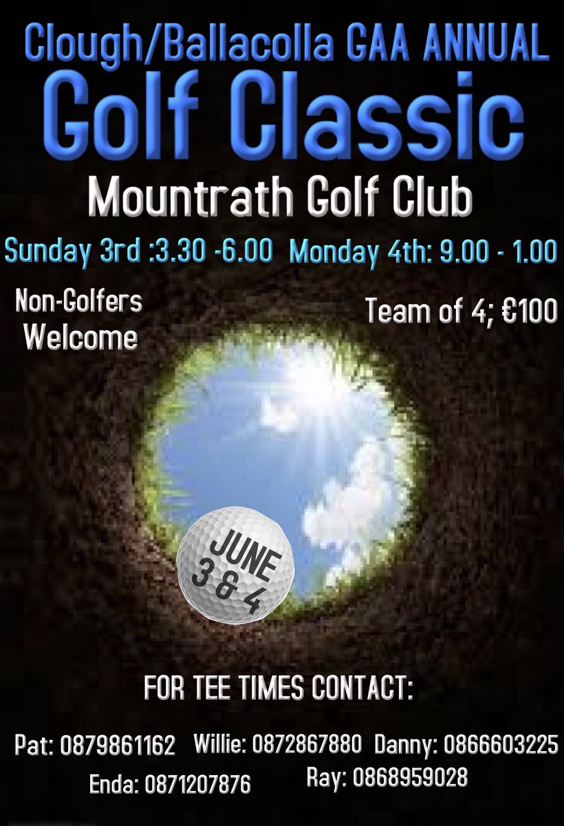 Clough/Ballacolla GAa Annual Golf Classic
🏌️‍♀️⛳️