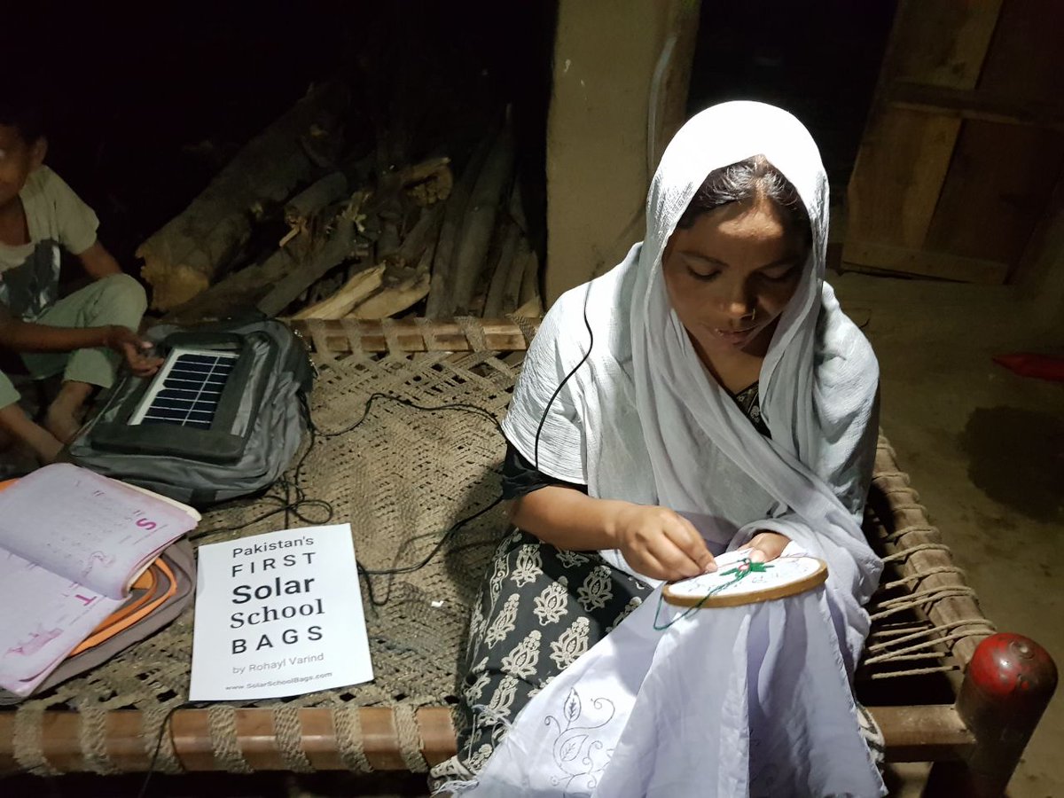 SolarBagsPk's tweet photo. Rehana Baji didn't have light at her home for last 28 years. Alhamdulillah now due to Solar School Bags she &amp; her family can cook, eat, study, work &amp; stitch at night comfortably.

#JummahMubarak #ShareToAware #SolarSchoolBags #SolarBags https://t.co/IYmAMUWoBa