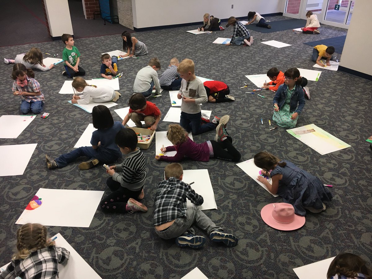 Kinder_Quick's tweet photo. PBIS reward day at Aboite! The kids LOVE the gigantic paper that Ms. Duffy found for us. We LOVE the choice art time! @PBISRewards @AESPanthers https://t.co/jtwOH3z53H