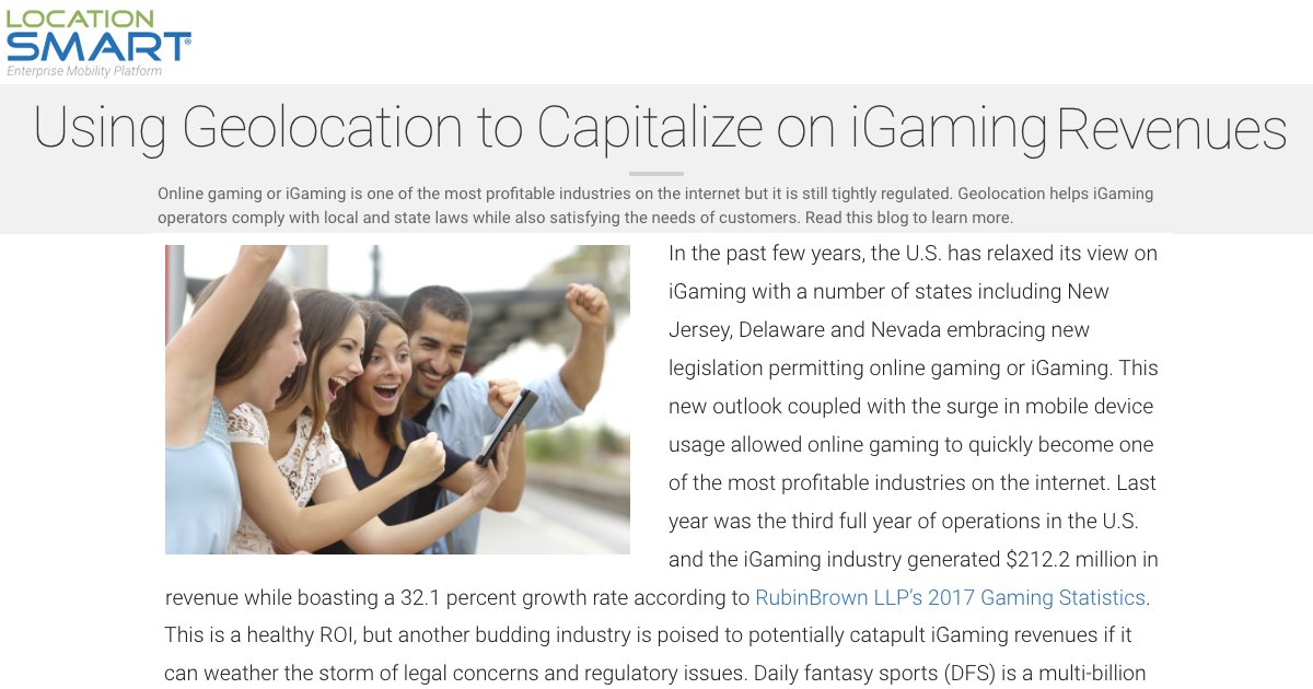 Is your business leveraging device geolocation for #igaming, #mobile wagering &amp; mobile lotteries? Geolocation can assist with compliance, transaction verification, player experience &amp; more. Read our blog to learn how: bit.ly/2u1oErO #NFLDraft #NBA #MLB #NHL