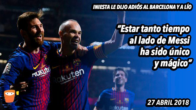 okdobleamarilla's tweet photo. #AdiosIniesta Don Andrés fue elegido "mejor jugador del partido" en la Final Del Mundial 2010, en la Final de la Eurocopa de 2012 y en la Final de la Champions 2015. Las palabras del cerebro para con #Messi👇. Único #DonAndresIniesta 🎩😪 https://t.co/FacKESqT78