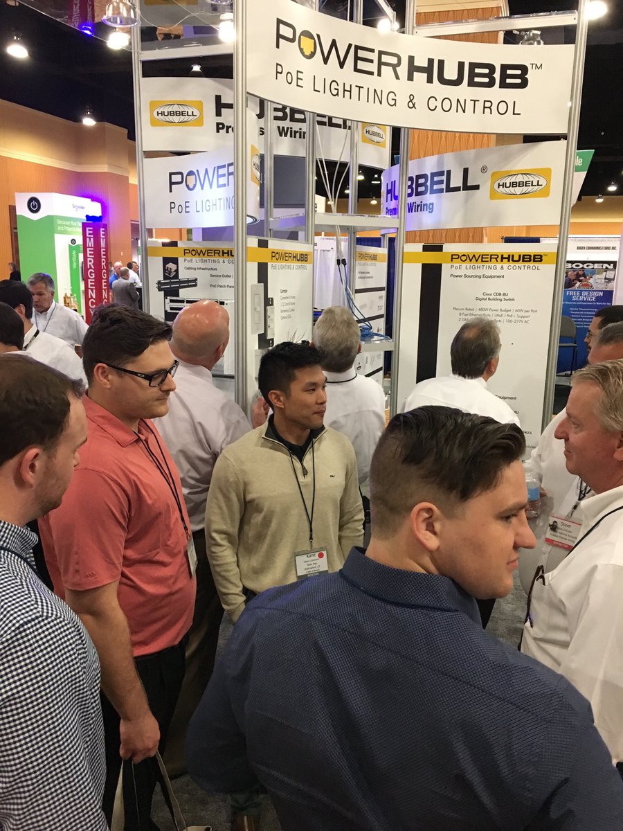 ..@ Hubbell PowerHUBB #PoE lighting exhibit is busy at the #GraybarNTC