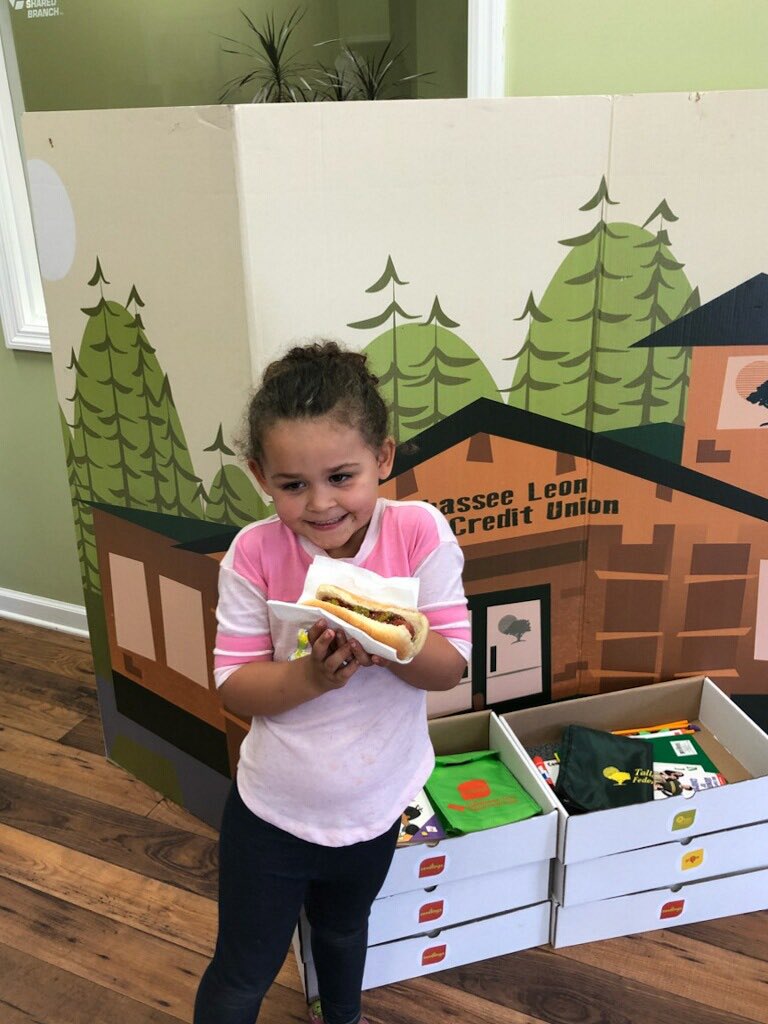 TLFCU's tweet photo. We are celebrating #CUYouthMonth at our Crawfordville branch today!! Swing by with your little one for hotdogs and cotton candy until 5 tonight and 9-12 tomorrow. https://t.co/P8Z4SMG6Wl