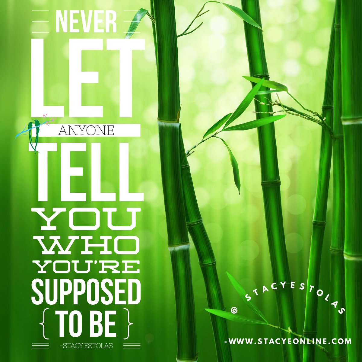 Honor the truth of who you are. Never let anyone tell you who you're supposed to be.