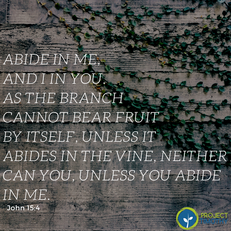 _projecttimothy's tweet photo. Abiding in Him is the only way that you will produce fruit!

We hope that this week of looking at the word abide has helped you to better understand what the term means and how to apply it into your life.

Learn more about Project Timothy here: https://t.co/Y9PHqCjkEv https://t.co/nqQDJvAYFJ