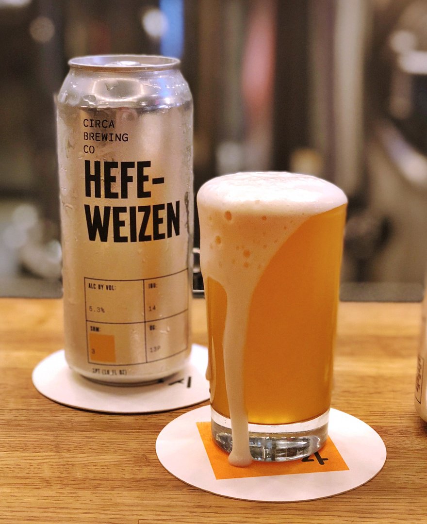 CAN RELEASE TOMORROW at 2 PM 🚨 Be the first to get your hands on our new HEFEWEIZEN, being canned in-house today!  

ABV: 5.3%  
IBU: 14 
SRM: 3
OG: 13P
Tasting notes: Light and refreshing for the spring! 
#circabrewingco #circabrewing #canrelease #brewing #beer