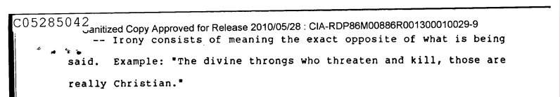 the CIA literally weaponized irony