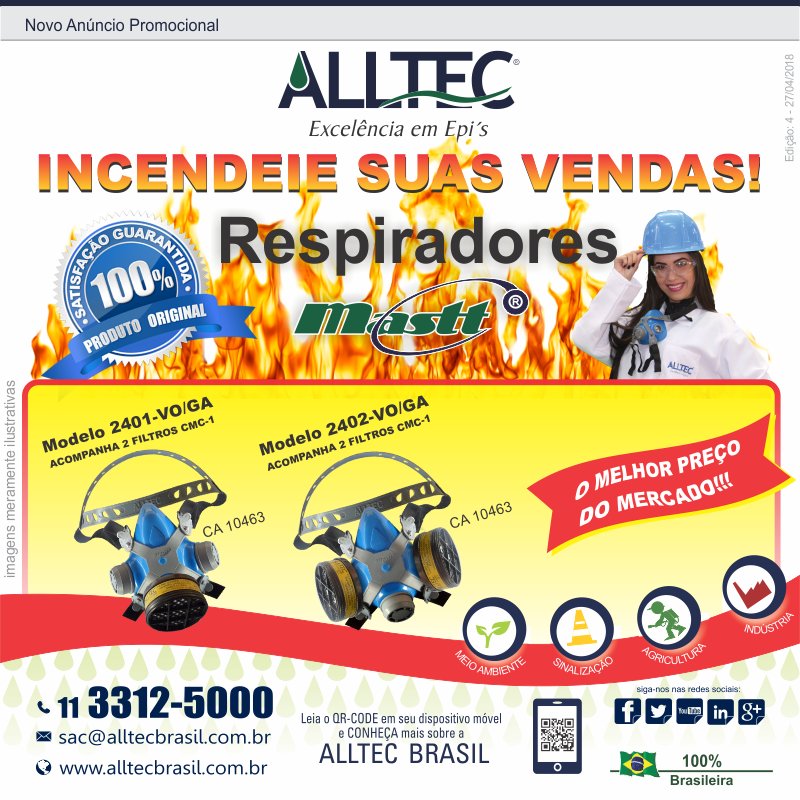 alltecbrasil's tweet photo. FIREDAY | ALLTECBRASIL | 
SUA MELHOR OFERTA EM PROTEÇÃO RESPIRATÓRIA | RESPIRADOR SEMI FACIAL MASTT COM 1 E DIAS VIAS DE PROTEÇÃO.

#100%Atóxico #ExtremoConfortoParaoUsuário #MelhorAcabamentodoMercado #ALLTECBRASIL #EPI https://t.co/4gT7Mvmdow