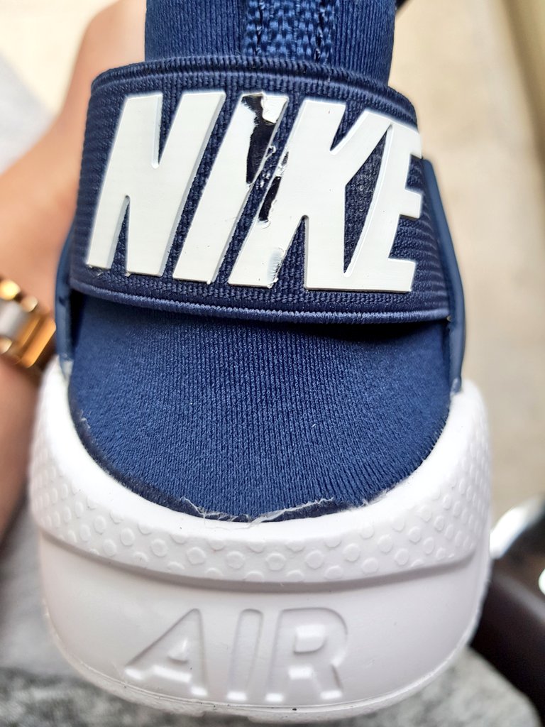 xPollyPocket's tweet photo. @JDSports just received these from your website with no time to order replacement. How can you be happy despatching these? Was so excited to get these and am so disappointed. Charged full price for damaged goods! https://t.co/NZtuNN4Oum