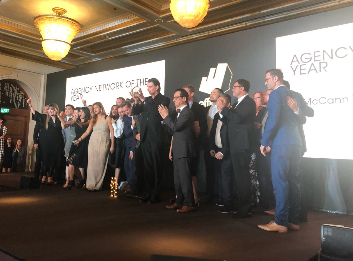 APACEffieAwards's tweet photo. Winning the prized Agency Network of the Year at #APACEffie2018 is @McCann_WW Congratulations! https://t.co/QmDzJcI1rF