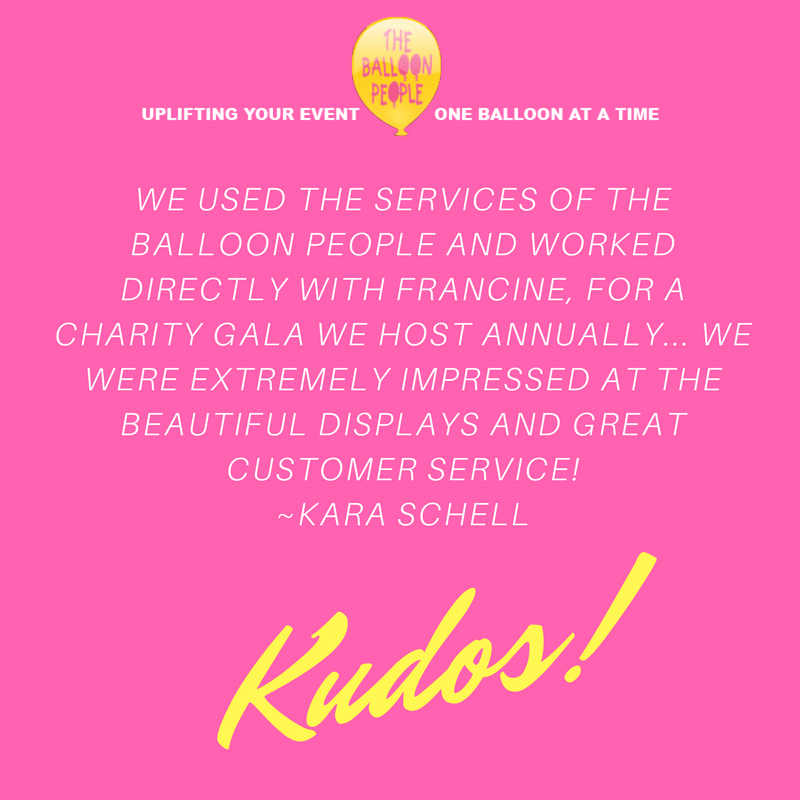 balloonpal's tweet image. We used the services of The Balloon People and worked directly with Francine, for a charity gala we host annually... We were extremely impressed at the beautiful displays and great customer service! Thank you Kara Schell for the #Kudos on #Google+  #BalloonPeopleAZ