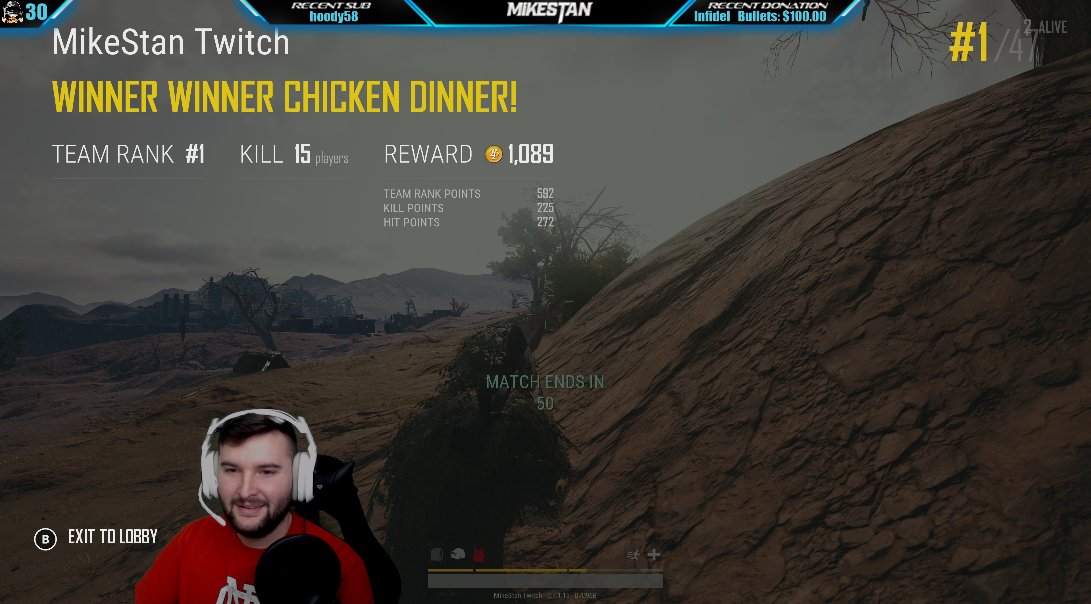 MikeStanTweets's tweet photo. Win #1 of the day on the #XboxTestServer #ChickenDinner w/ 15 kills... 19 total team kills... #LiveNow
https://t.co/072SwWJYAr
#pubg #PLAYERUNKNOWNSBATTLEGROUNDS #live #xbox #xboxone #xboxonex #console #gaming #twitch #liveStreaming #Squads #Duos #Solos #SupportSmallStreamers https://t.co/5gXzQ4LFq9