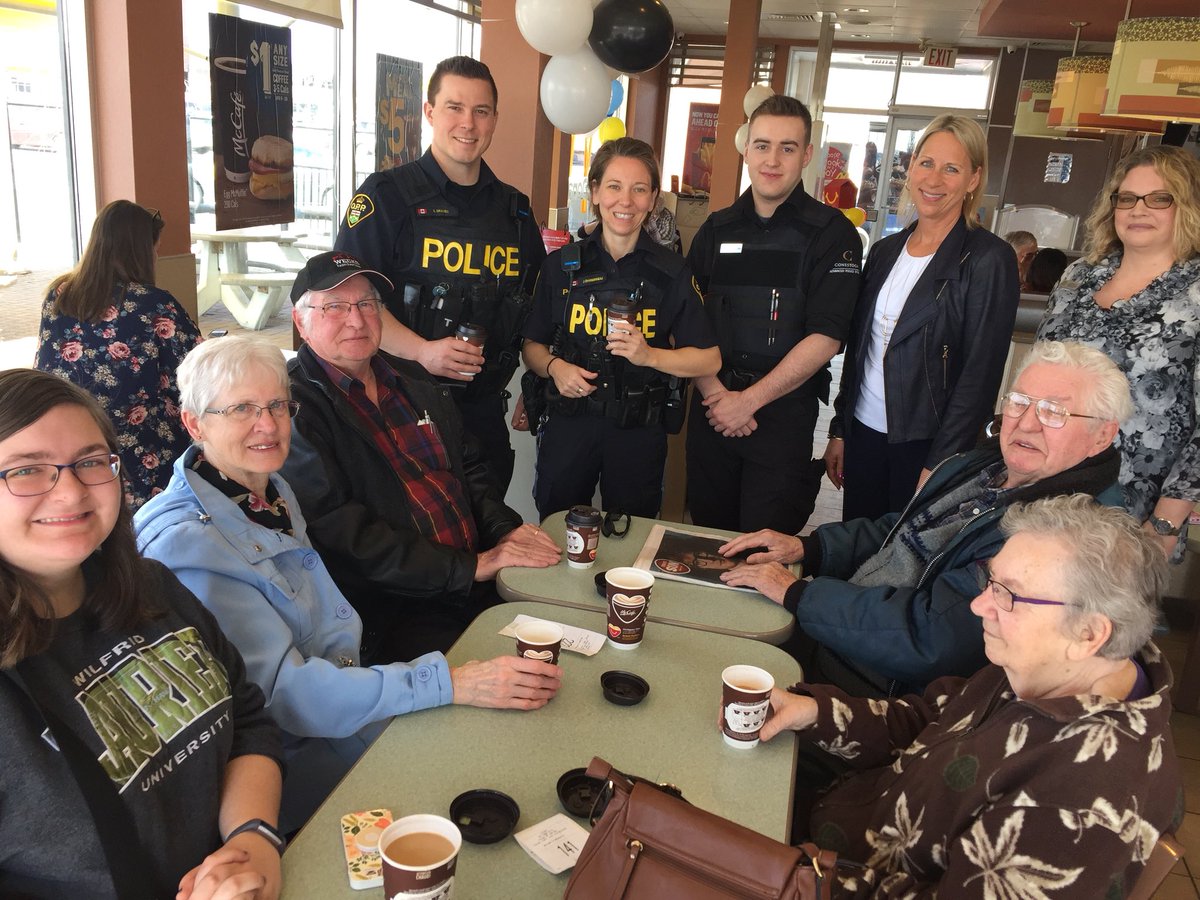 WellyAdvertiser's tweet photo. Wellington County OPP and McDonalds in Fergus hosted coffee with cop today as a way to build relationships between the community and police. https://t.co/Jsha2fxyDp
