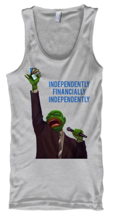 Independently
Financially
Independently

Carlos Pepe apparel now available at rarepepestore.com

#rarepepe #pepe