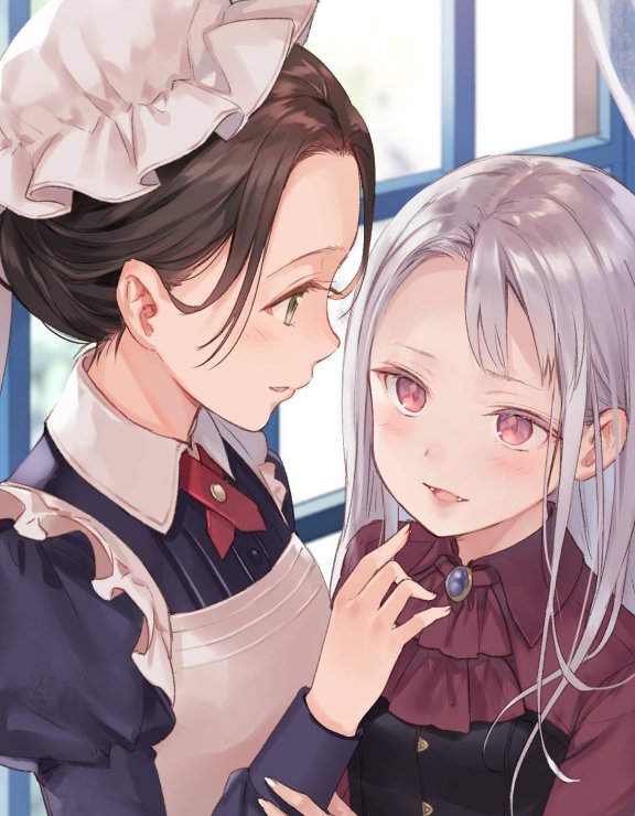 「メイドさんとお嬢様 」|フカヒレのイラスト