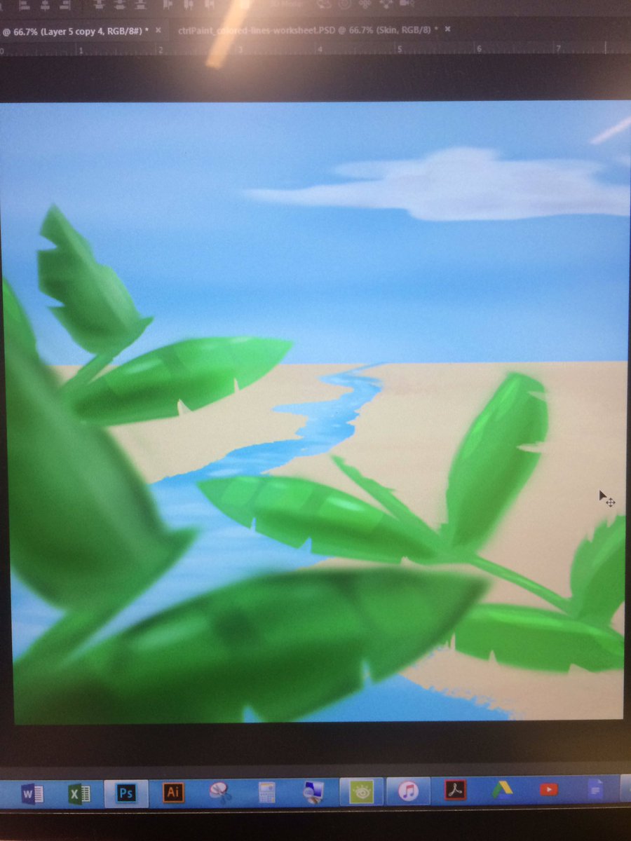 Quick demo for students on how diverse u can make a digital painting with just one brush. Not a bad 10 min painting. Also discussed camera shots, etc. <a href="/ctrlPaint/">Matt Kohr</a>