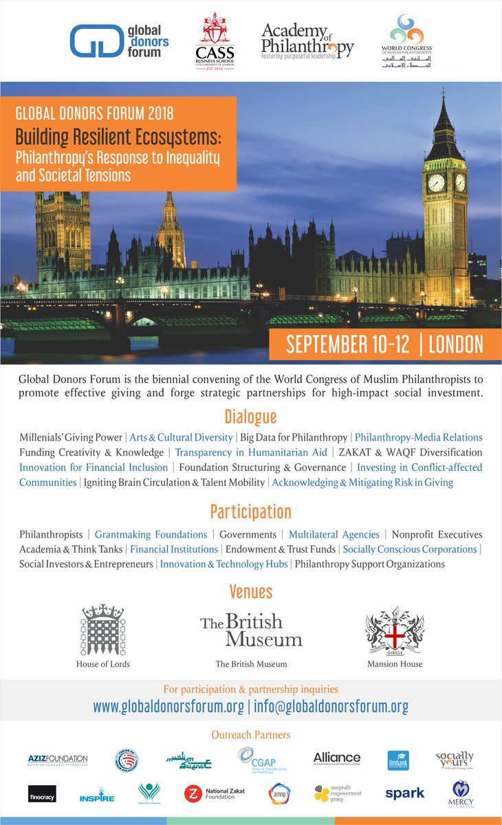 GlobalDonorsFor's tweet photo. GLOBAL DONORS FORUM | SEPT 10-12 | LONDON
https://t.co/vNFbMEiju2 | @MuslimGiving https://t.co/osqGg7BI6k