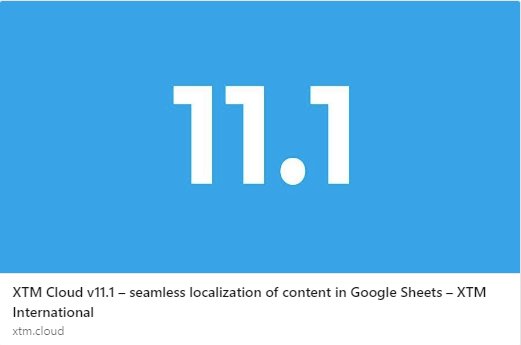 Welcome the newest addition to the XTM Connect series: Google Sheets. 

This integration enables you to translate content directly from Google sheets, launched earlier this month in the XTM v11.1 update. 
 <a href="/xtmintl/">XTM</a> 
xtm.cloud/11/
xtm.cloud/blog-xtm-cloud…