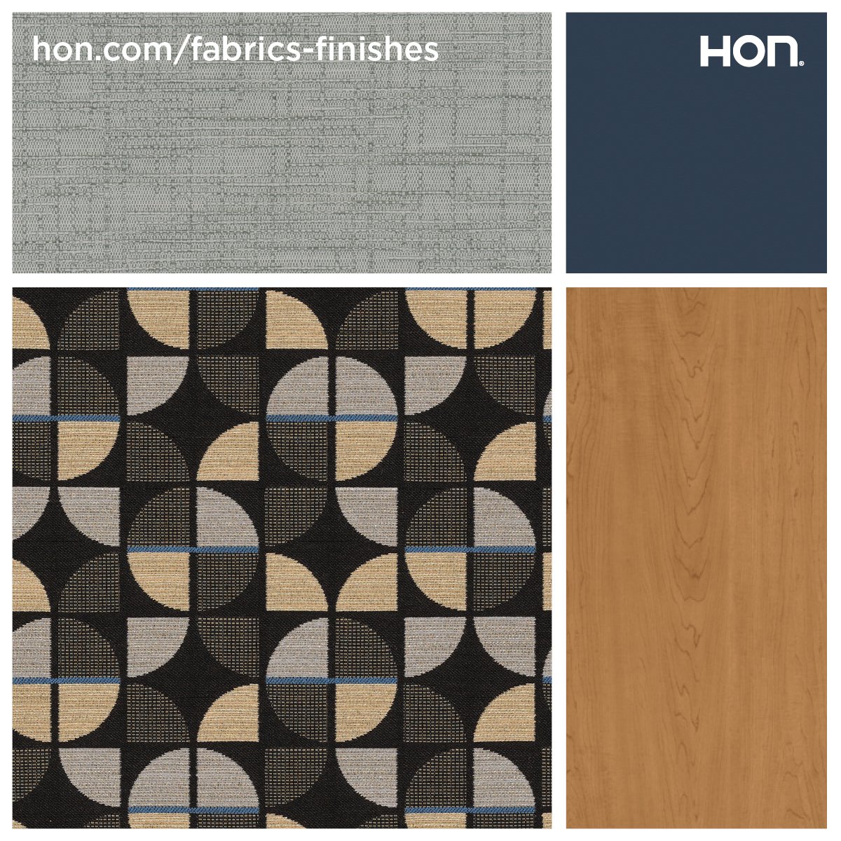 Need a bit of #designinspiration for your upcoming #furnitureproject? Take a look at this dynamic palette! Check out hon.com or Pinterest.com/honcompany for more! #HONFabricFriday #fabrics