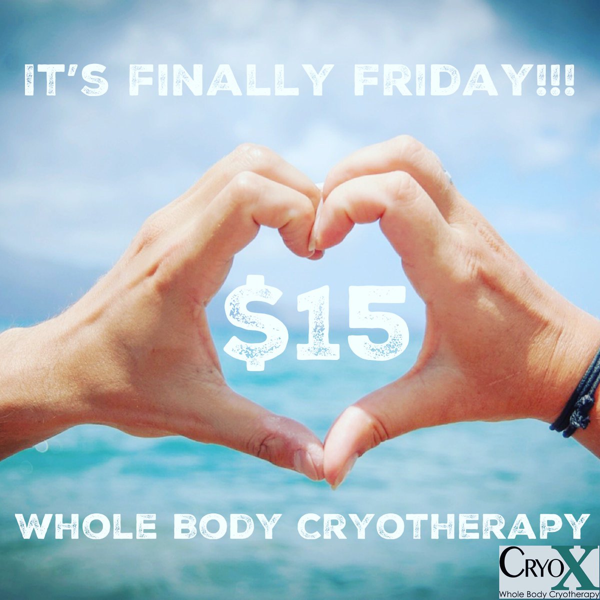 KeenerHeather's tweet photo. Come see us for $15 Whole Body Cryotherapy all day! #cryoxus #topeka #wholebodycryotherapy #tgif #friday #feelgood #positivevibes #startyourweekendright #takecareofyourself #15dollarfridays https://t.co/vto6RLvUiL
