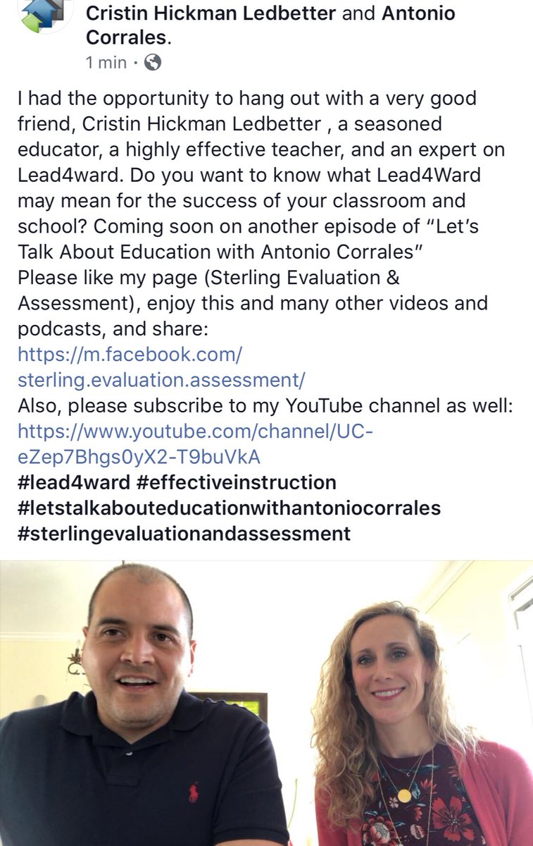 doctor_letsgo's tweet image. #lead4ward #effectiveinstruction
#letstalkabouteducationwithantoniocorrales #sterlingevaluationandassessment