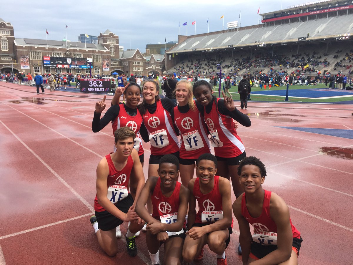 GAPatriots's tweet photo. CONGRATULATIONS to @GAPatriots MS 4x100 Relays Teams. Both Girls and Boys took 1st place at the famous @pennrelays https://t.co/taQycSRw3d