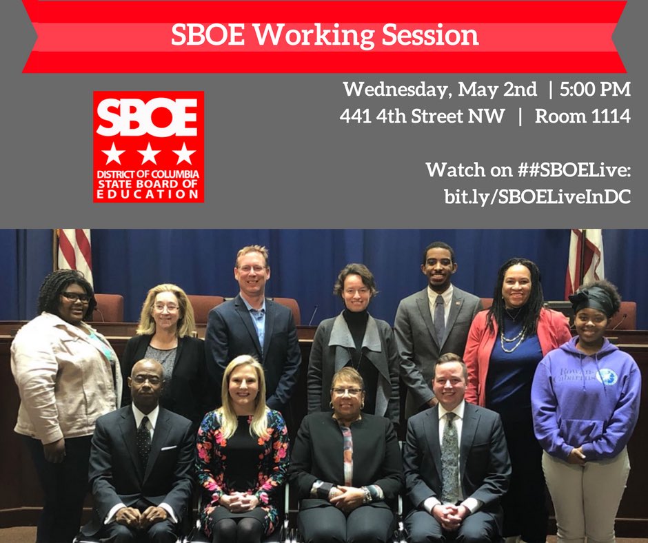 DCSBOE's tweet photo. Packed agenda for our May 2nd Working Session!
➡️ @ODCA_DC briefs the Board
➡️ @OSSEDC presents on credit recovery
➡️ #DCGradReqs Update on conclusion of Task Force
➡️ @DCOmbuds provides quarterly report
Details here: https://t.co/4qL3VYX0Gy https://t.co/X367i9DzEr
