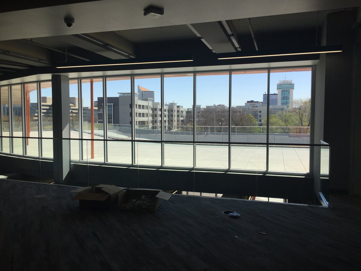 View of downtown Wichita from the second floor of the new library