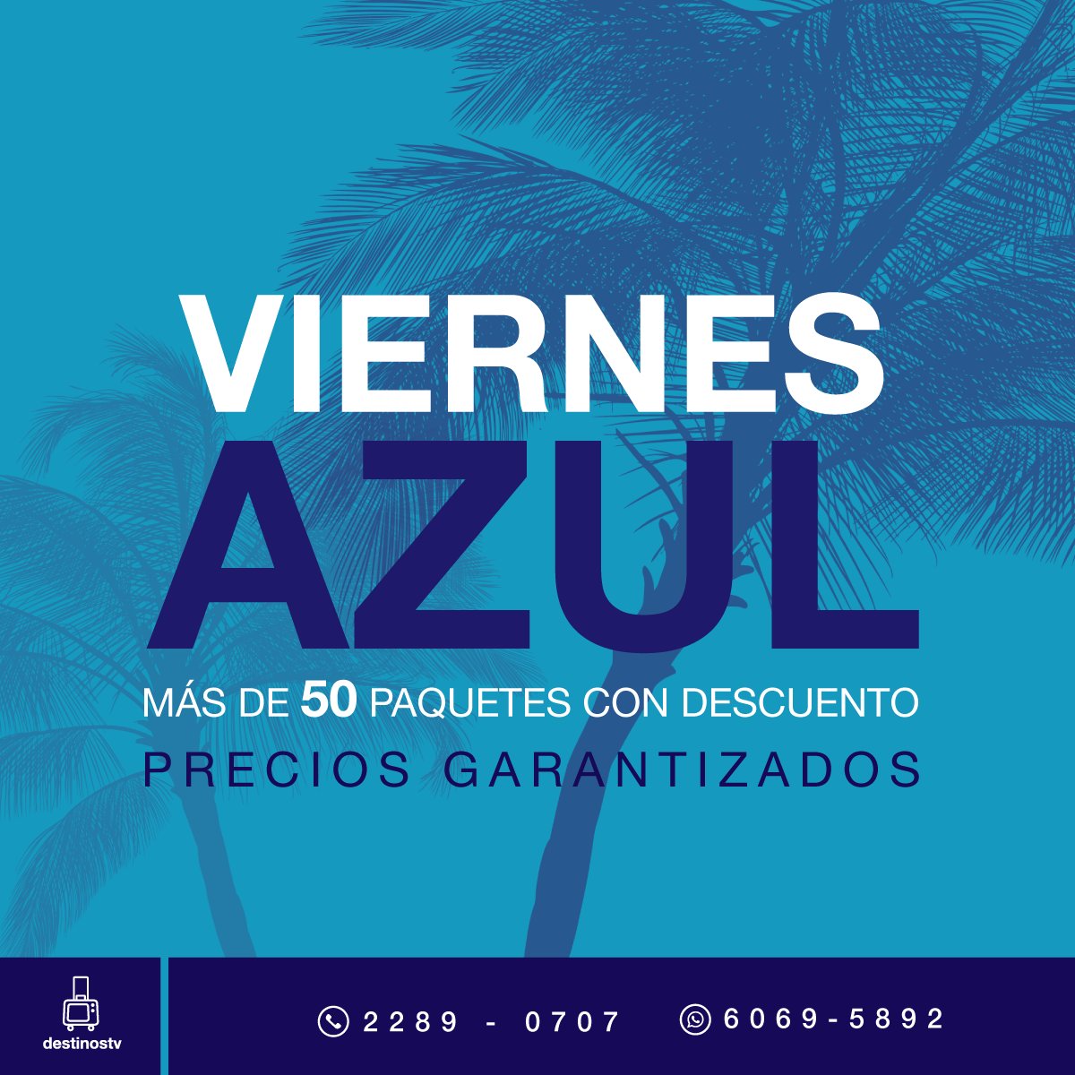 Destinostv's tweet photo. 🌊🌊¡VIERNES AZUL!🏝️🏝️
Promociones increíbles con hasta un 50% de descuento.
🛫Solo por hoy🛬

NUESTROS PAQUETES EN PROMOCIÓN: https://t.co/FuPbqAwzOf https://t.co/bCbhY6oKmR