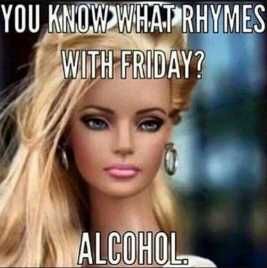 GAB3theGR8's tweet photo. Its true. What do you think Friday rhymes with?
@mouthymichelle is going to like this one... #barbie #vodka #barbiedrinkingvodka #WD30 https://t.co/cQZCIrW0X5