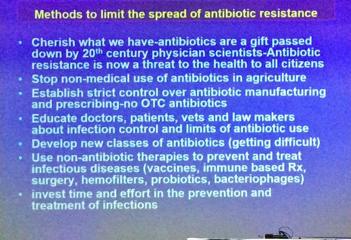 ICU_Management's tweet image. What to do to limit spread of #antibiotic resistance Steven Opal #CCS2018
