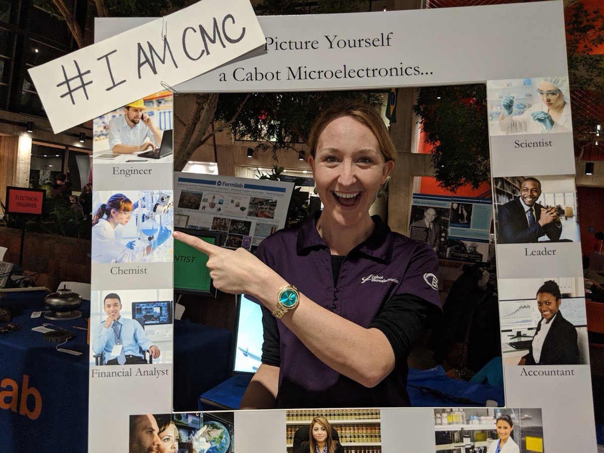 cmc_materials's tweet image. What STEM career could you picture yourself in? Pictured here is Dana at FermiLab's STEM Career Fair.  Dana is currently a Materials Engineer Manager at CMC. #iamCMC #cmpslurry #cmppads