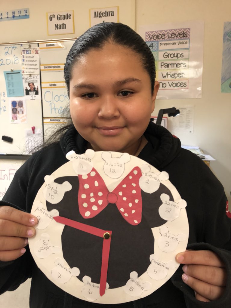 teacherrankin's tweet photo. My students know the way to my heart with their math clock project! https://t.co/35A7GwITXg