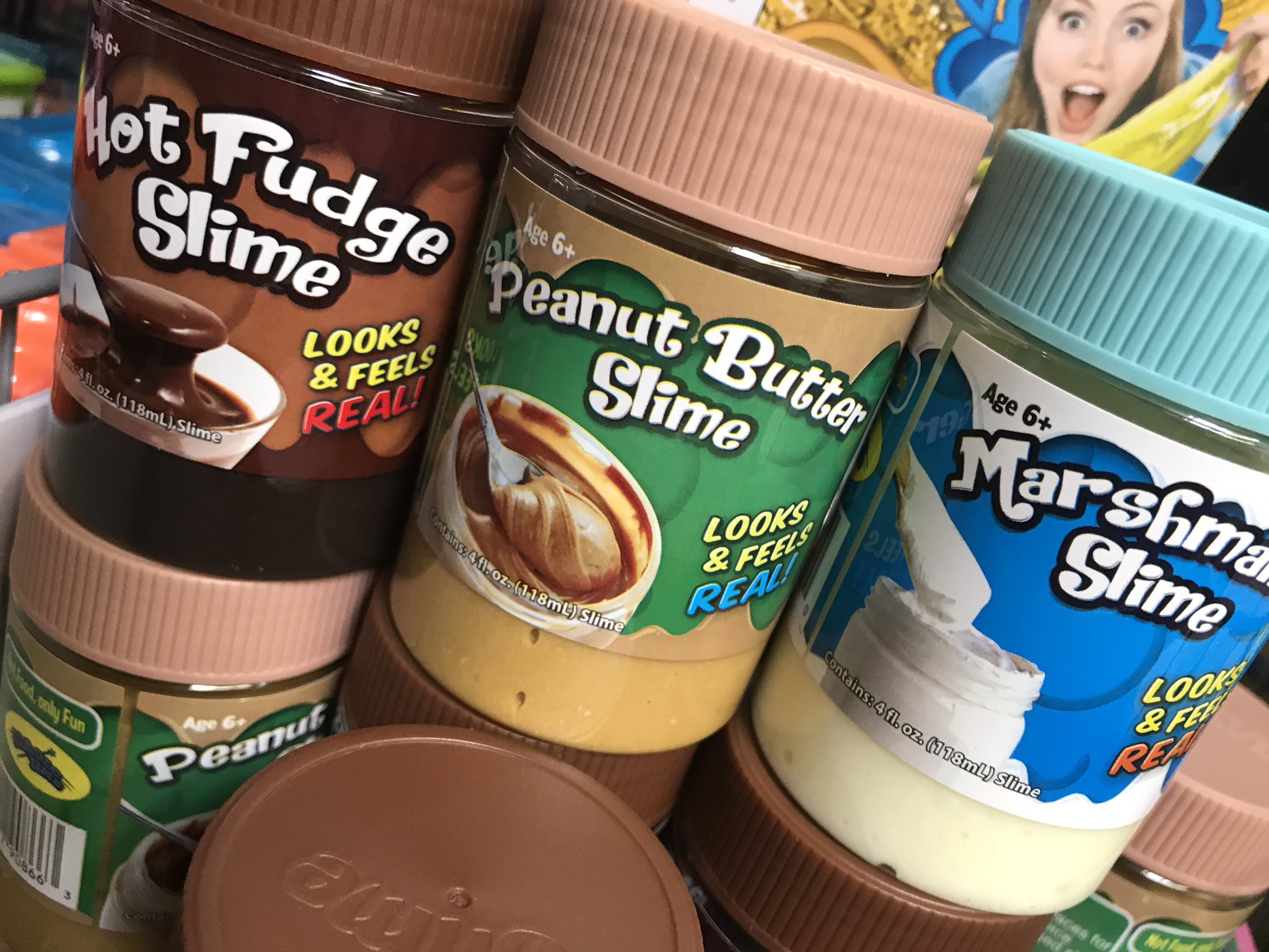 Ivy Golden on X: @Walmart Food slime! These look like the real thing?  #slime #slimetime #new #walmart #Food #peanutbutter #hotfudge #marshmallow  #love #Trending  / X