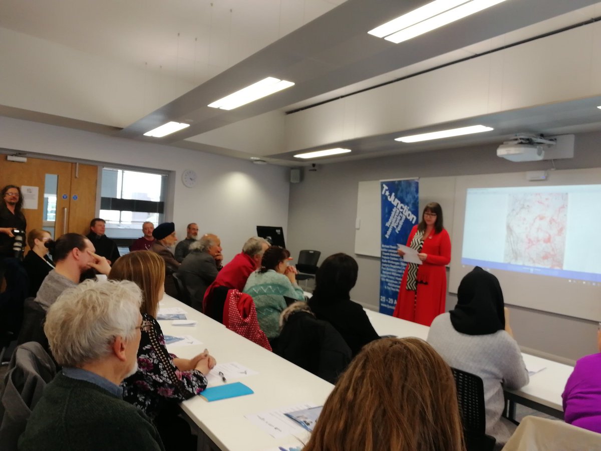 Students <a href="/TeessideUni/">Teesside University</a> sharing fantastic work to kick off #Tjunction18 Friday! A lot of talent in this room right now 🙌