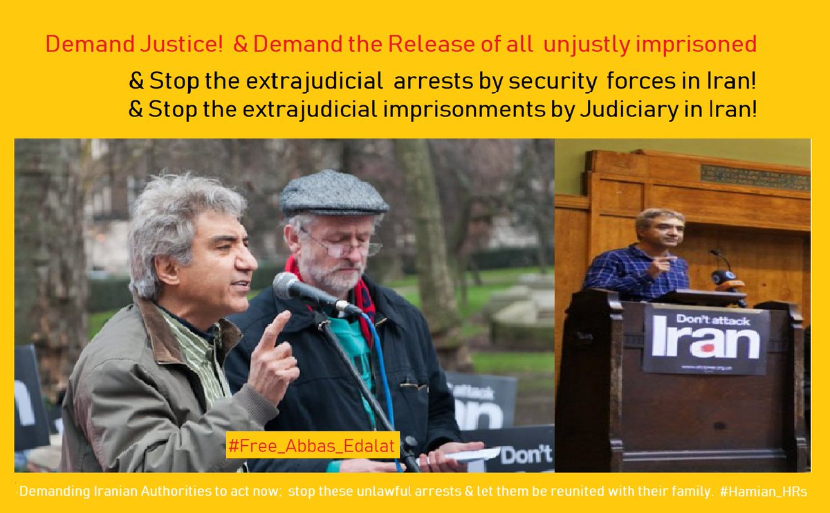 hamianhriran's tweet photo. #Abbas_Edalat, imprisoned British-Iranian, a professor at Imperial College in London.
He was even campaigning to avoid war (#NoWarWithIran) & #IranDeal
Intelligence authorities in Iran;
DO YOU WANT WAR WITH WEST?! DESTROY ANY RELATION??
#FreeNAzanin #FreeForoughi & #FreeEdalat https://t.co/8pPCcPZRhi