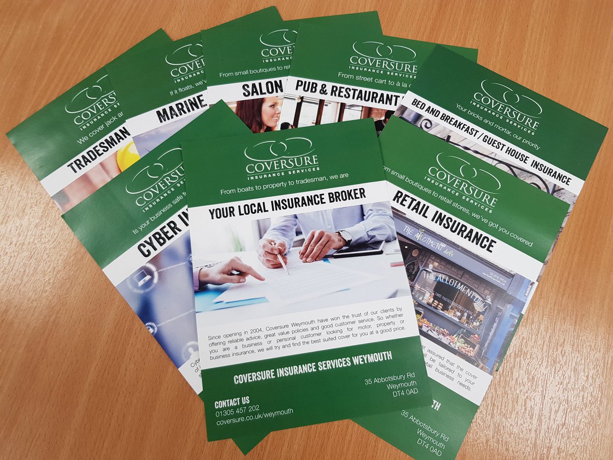 Your Local Insurance Broker is here to help your business wherever it can. Remember never mind what your trade is 'We have got you covered'. If you want to review your Business Insurance then call us today to arrange an appointment with our Commercial Executive. Tel. 01305 457202