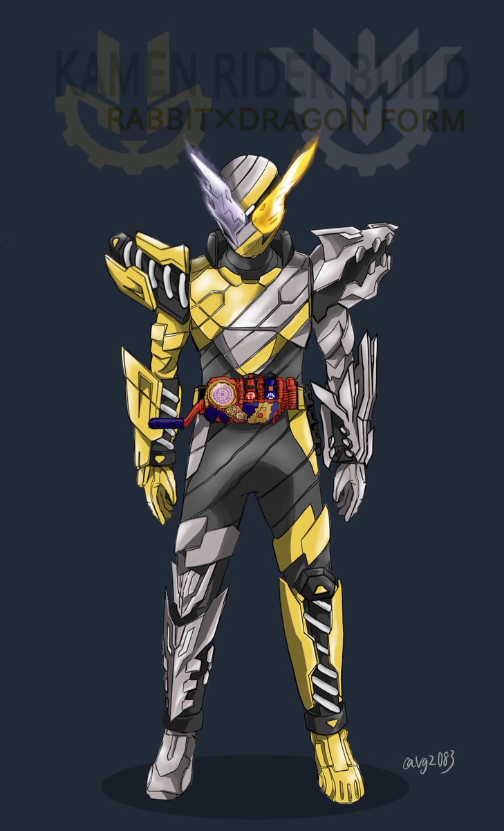 仮面ライダービルド ラビットドラゴンフォーム描きました！