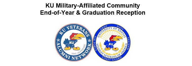 Join us today at the <a href="/KUstudentvets/">KU Student Veterans of America</a> &amp; <a href="/kualumni/">KU Alumni</a> Military-Affiliated Community End-of-Year &amp; Graduation Reception. Enjoy a happy hour with heavy appetizers &amp; refreshments, 4:30- 6 pm, Adams Alumni Center. RSVP at:
bit.ly/2Ji4LA0