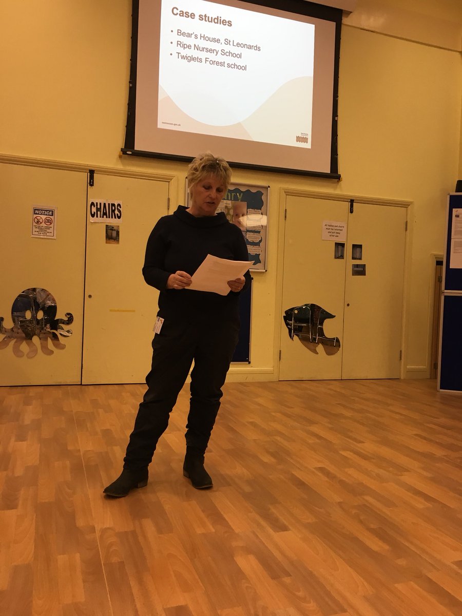 RipeNursery's tweet photo. We’re very proud of Miss Julie who shared her action research this morning at the final session of the #EastSussex #BabyRoom project. Her work has resulted in a new ‘settling in’ policy to help the transition to nursery for families, children and staff https://t.co/rpLJSkMtBK