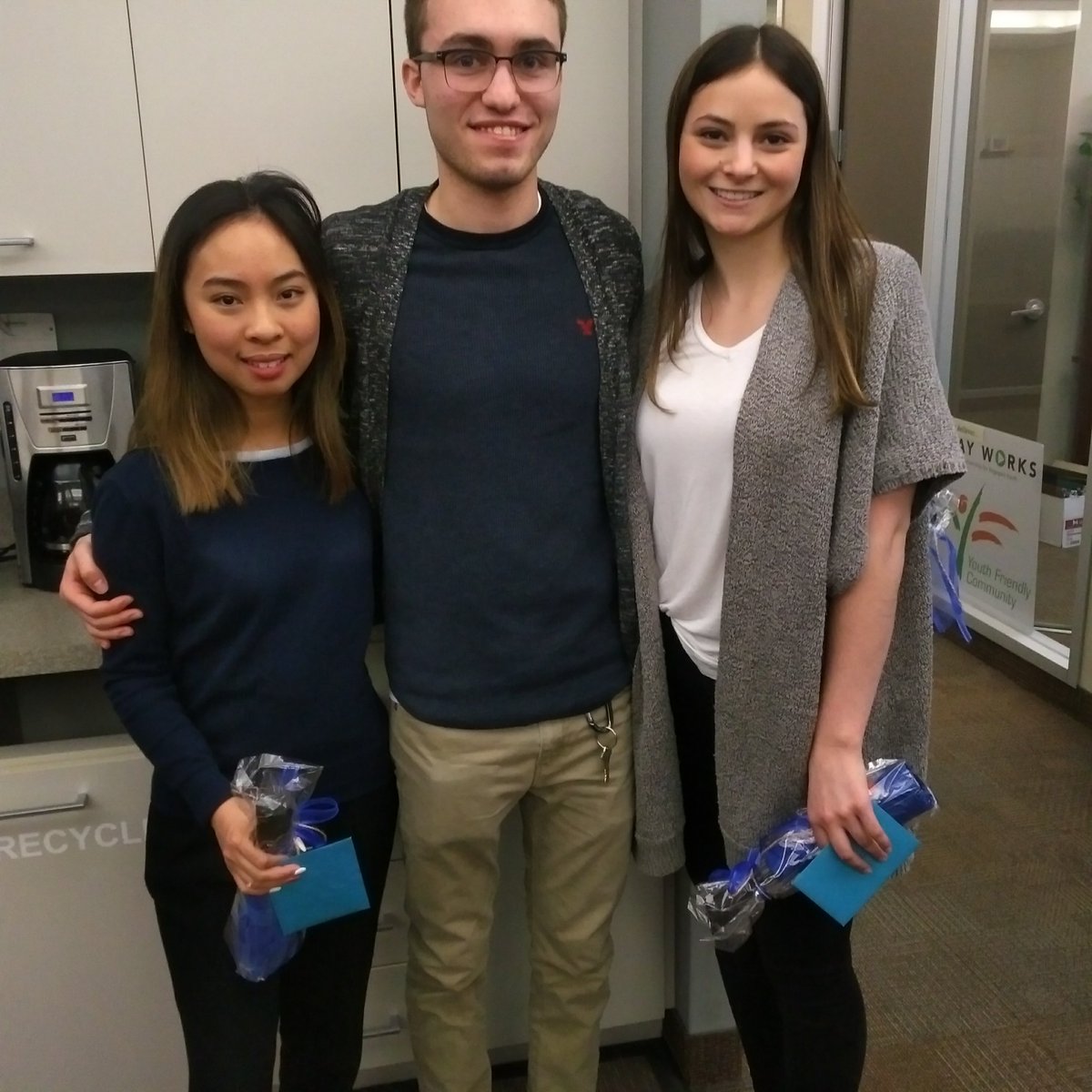 PROntario's tweet photo. We are so thankful for having these three lovely #volunteers doing their #coopplacements with us this past semester from @CentennialRLS  and @HumberHRT. #Recreation #Sport #Leisure.  You're going to be missed Vivian, Matteo and Liz! https://t.co/9T9mrMj4cV
