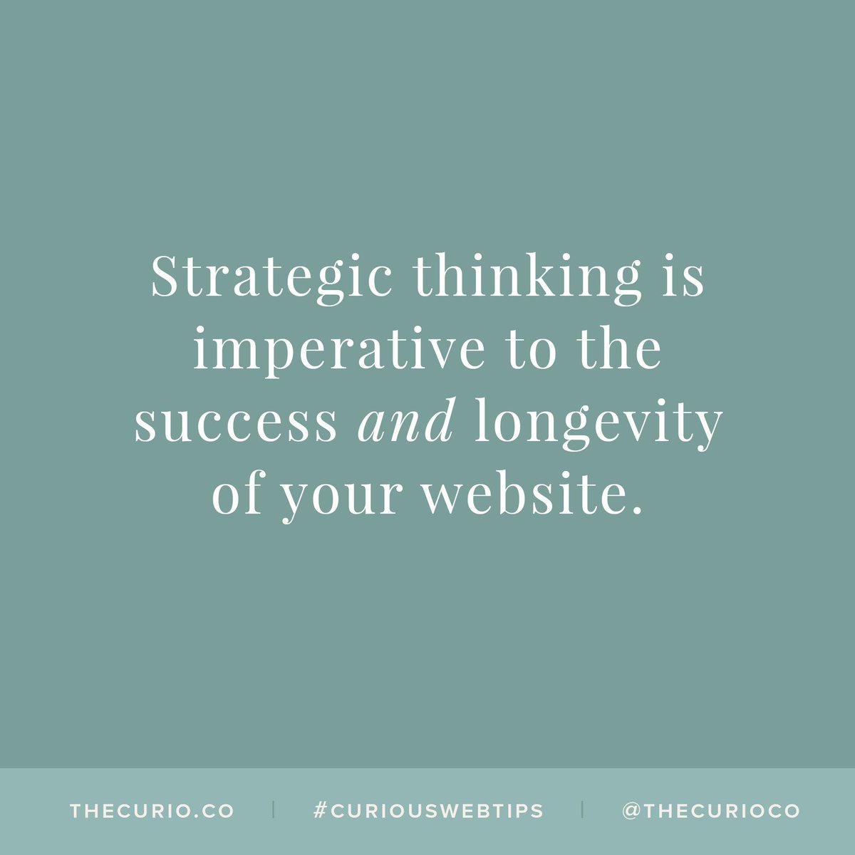 thecurioco's tweet photo. It's SO important to think strategically about your website; you need to know how to logistically set things up, how to properly attract your target audience and how to stand out from the crowd. 👌 #curiouswebtips #webdesign https://t.co/HW0dslFWx0