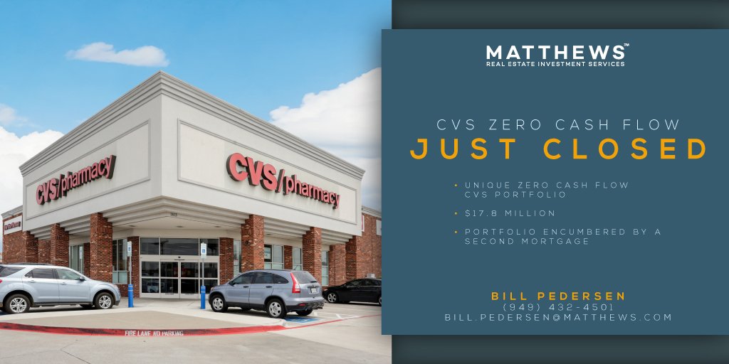 Matthews™ Arranges the $17.8 Million Sale of a Unique Zero Cash Flow CVS Portfolio. Read More Here: goo.gl/Mw9BVs