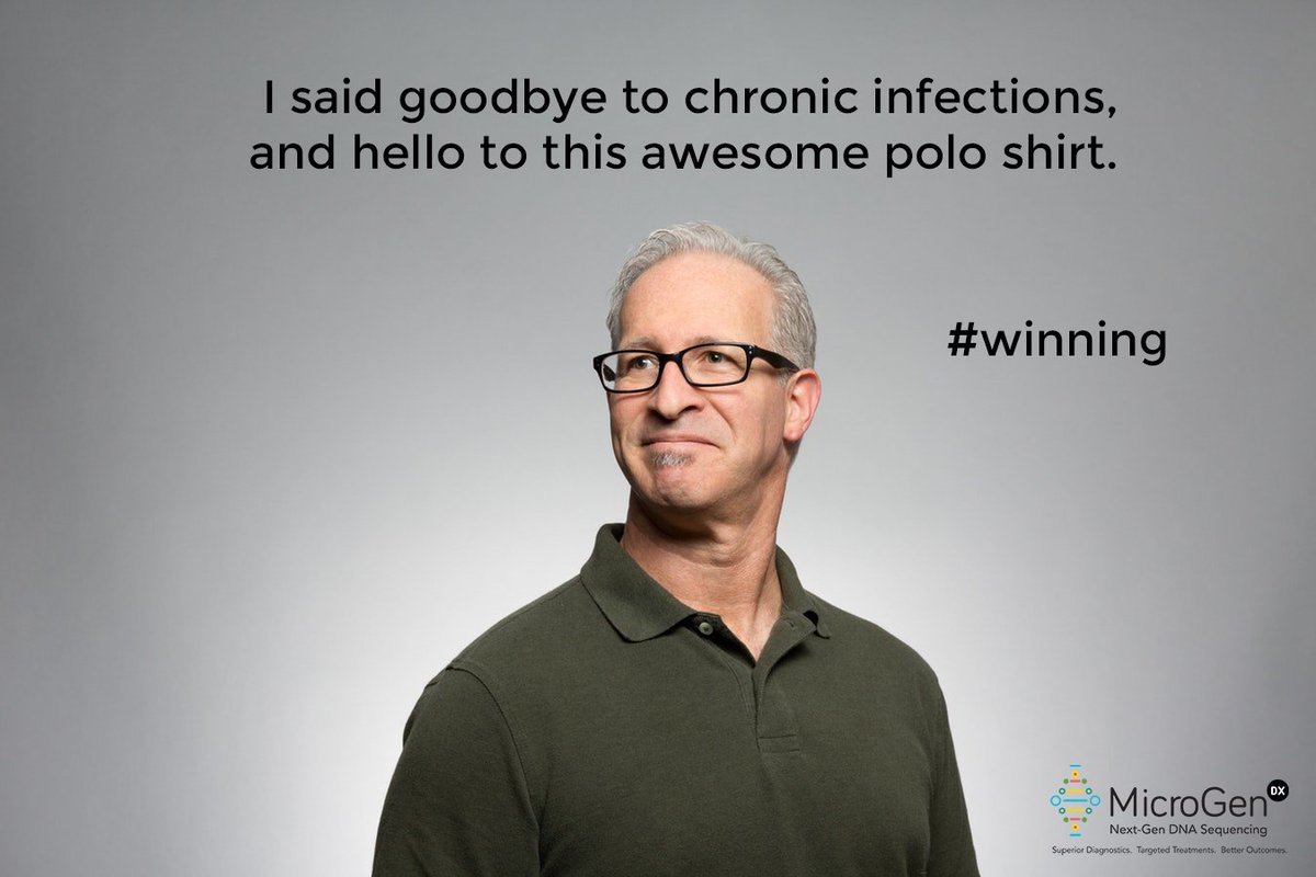 It's time to trade that chronic infection for something that looks good on you. Visit microgendx.com to find out how you can say goodbye to chronic infections and hello to health.  
#InfectionFree #ChronicInfections #UTI #Wound #Sinusitis #DNAtest #MedTech